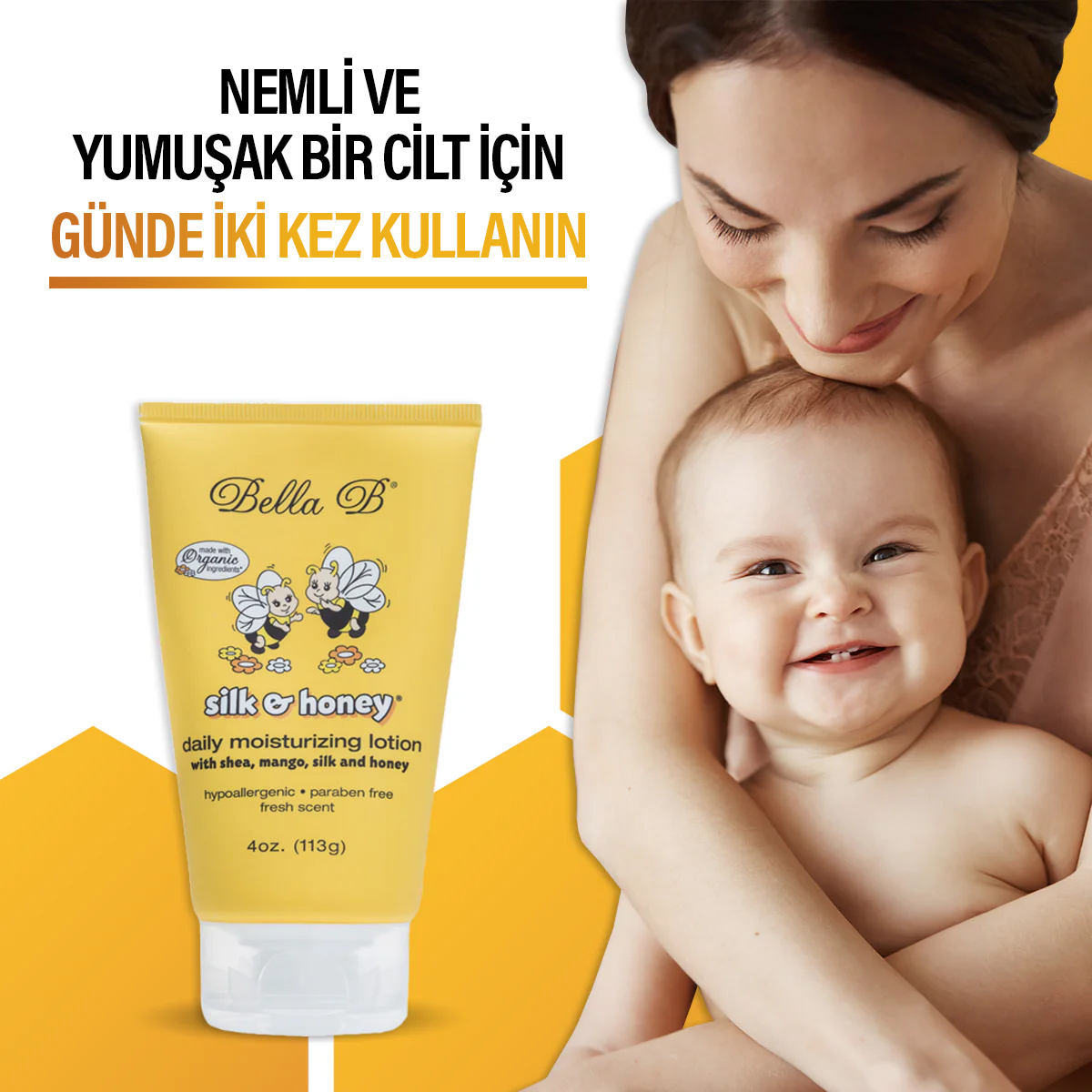 Silk & Honey – Anne ve Bebek İçin Doğal Nemlendirici Losyon